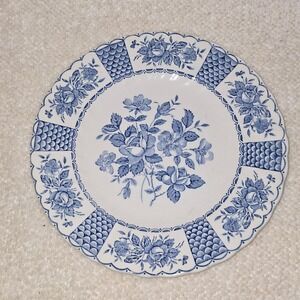 Myott Melody Plate Fine Ironstone Blue White Good Vintage 1982 Floral England